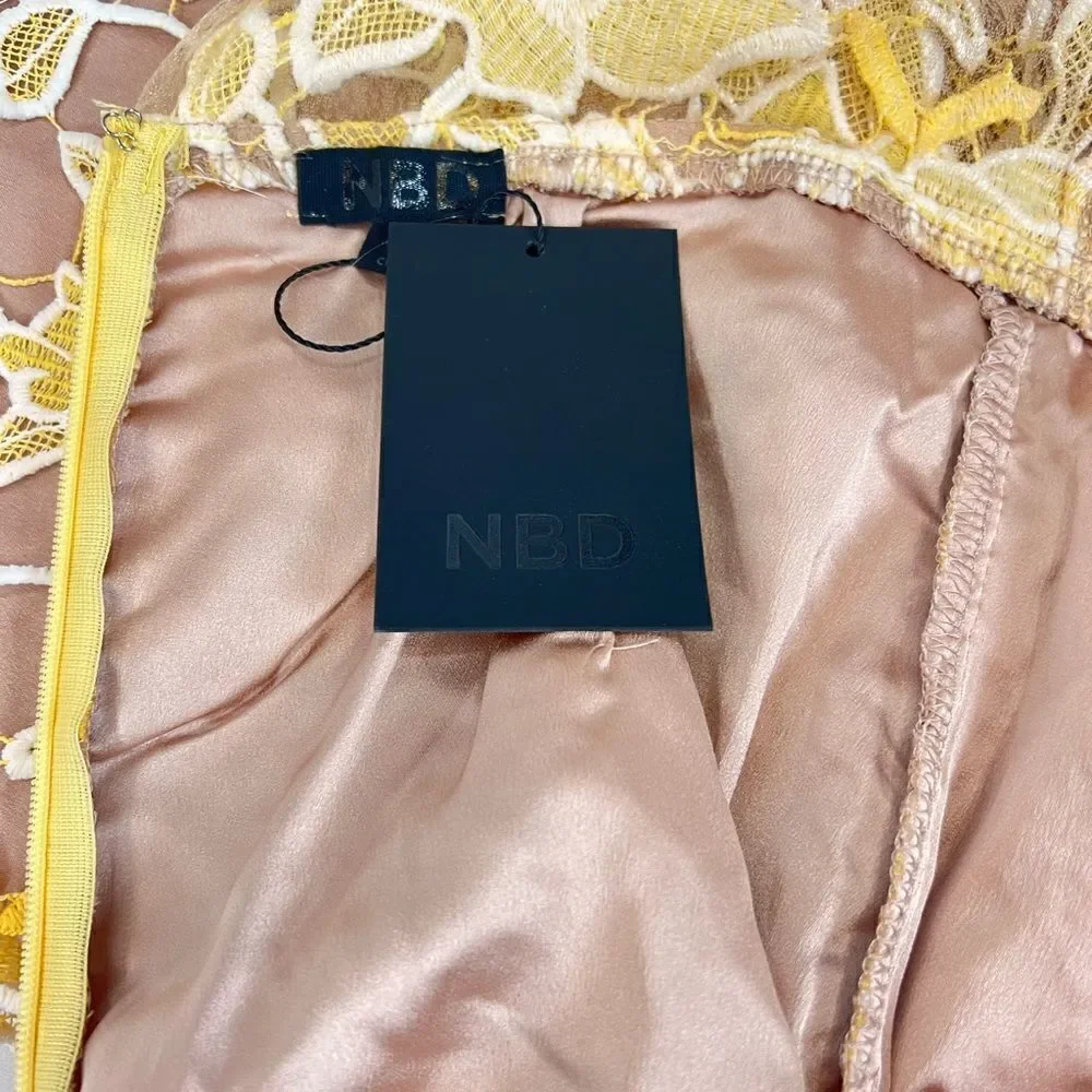 NBD Revolve Harriet Lace Open Back Mini Dress BNWT